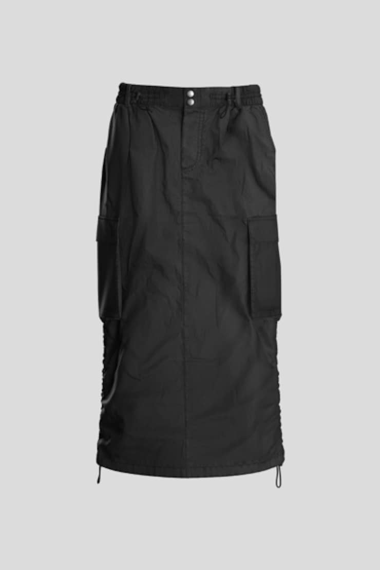 Poplin Parachute Skirt, Forged Iron Grey, large