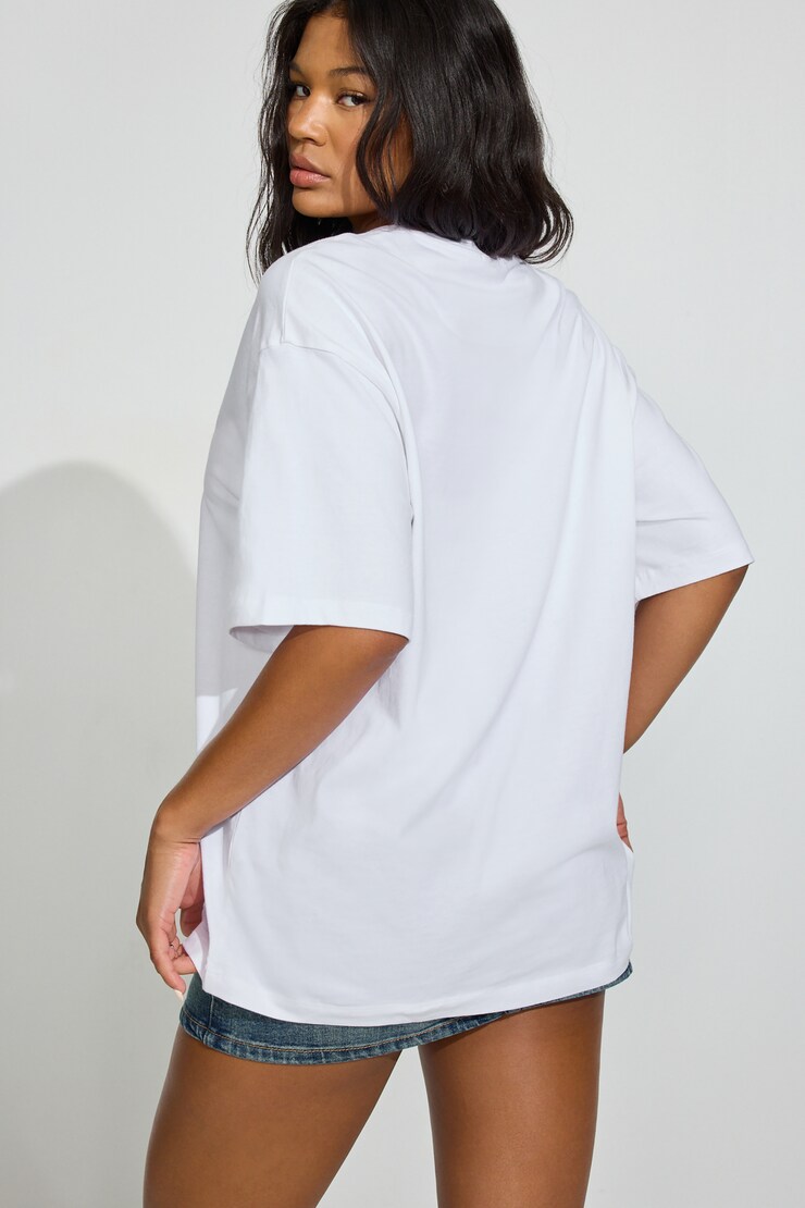 Oversized Boyfriend Tee, Bright White, large