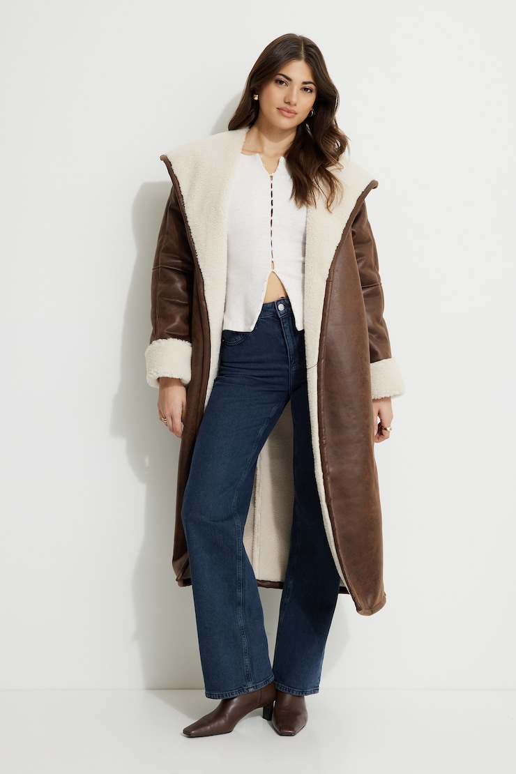 Renae Ribbed Flyaway Cardigan Flat White Melange large