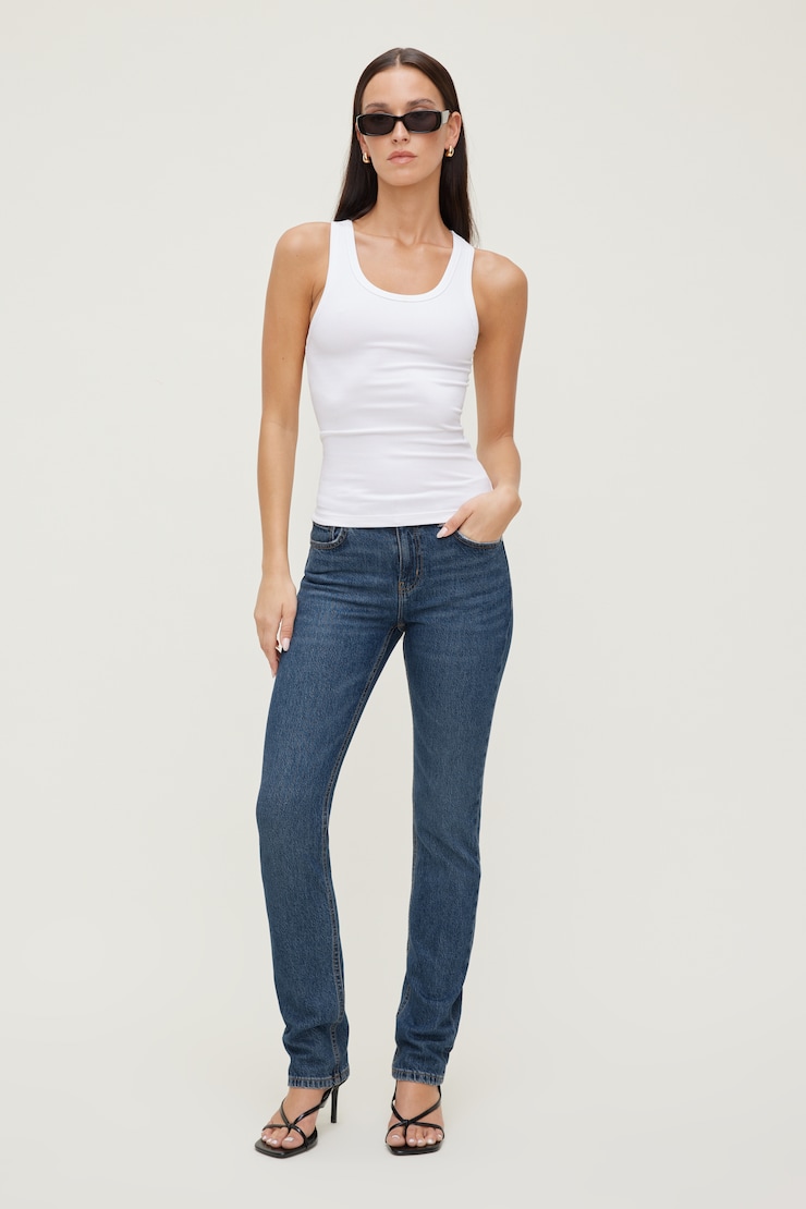 Mid Rise Slim Cigarette Leg Jeans