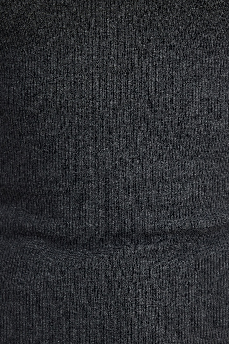 Tedi Ribbed Long Sleeve T Shirt Solid Graphite large