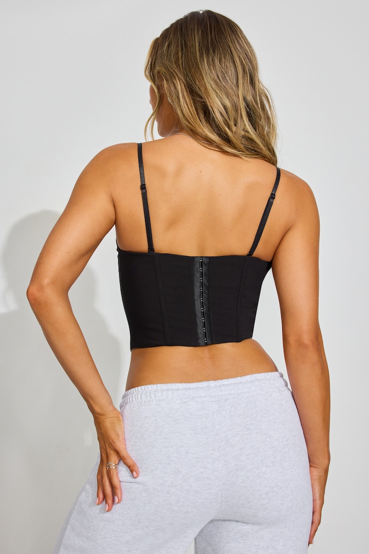 Longline Balconette Bustier Top Black | Garage
