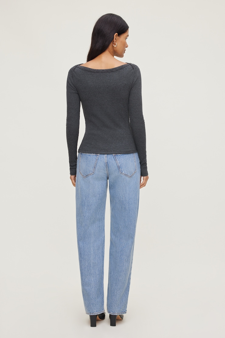 T-shirt côtelé Nola à manches longues