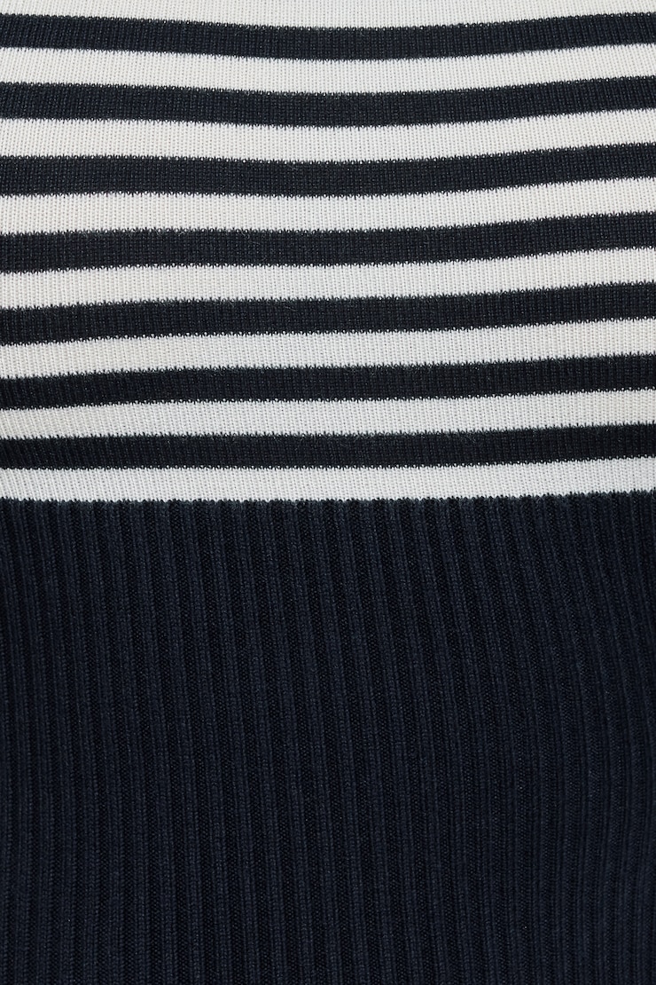 Short Sleeve Boat Neck Top, Mariana Blue/Snow White Stripes, large