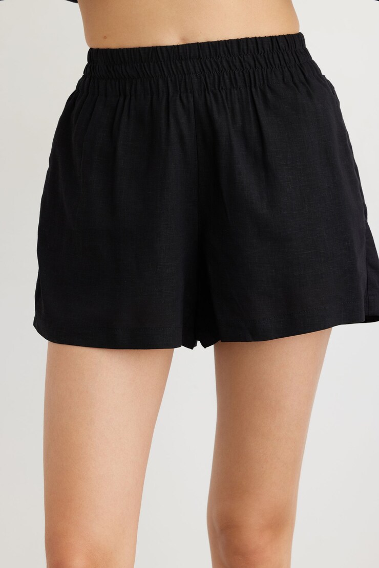 Jerri Linen Shorts Jet Black large