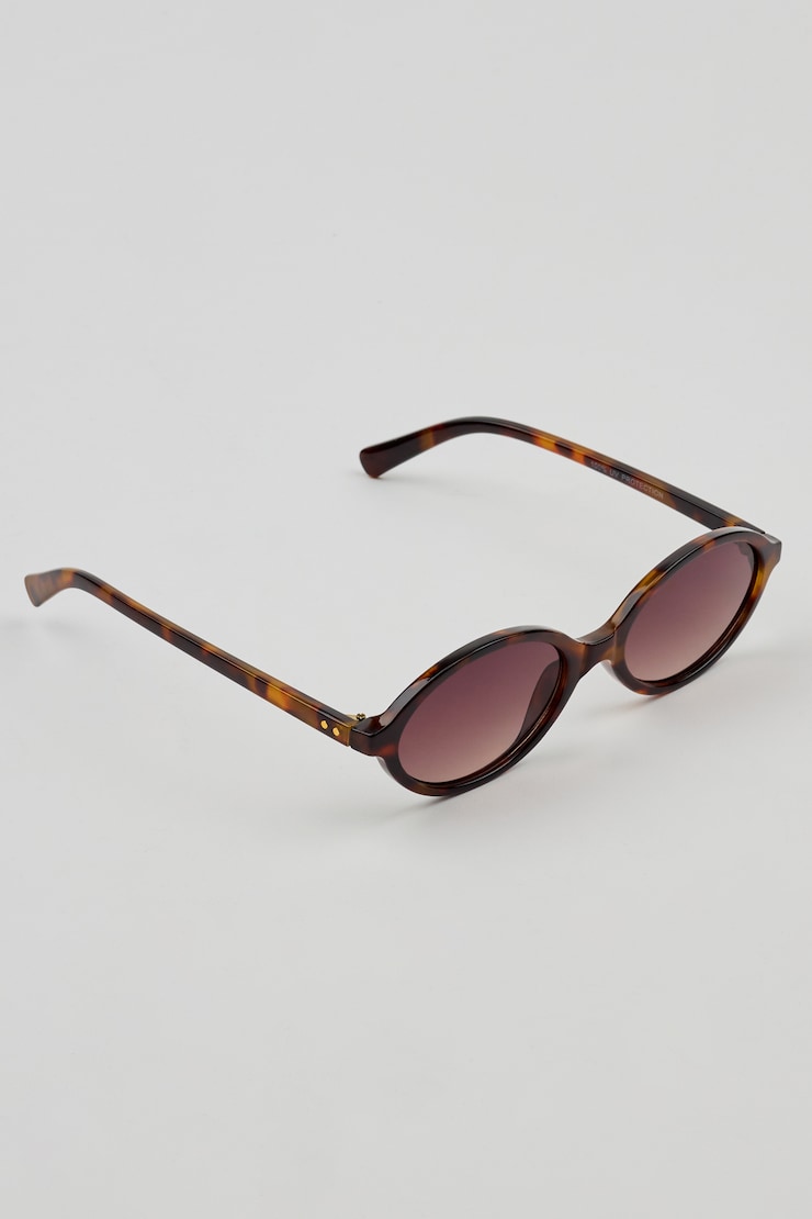 Slim Oval Sunnies, Dark Tortoiseshell Brown, large
