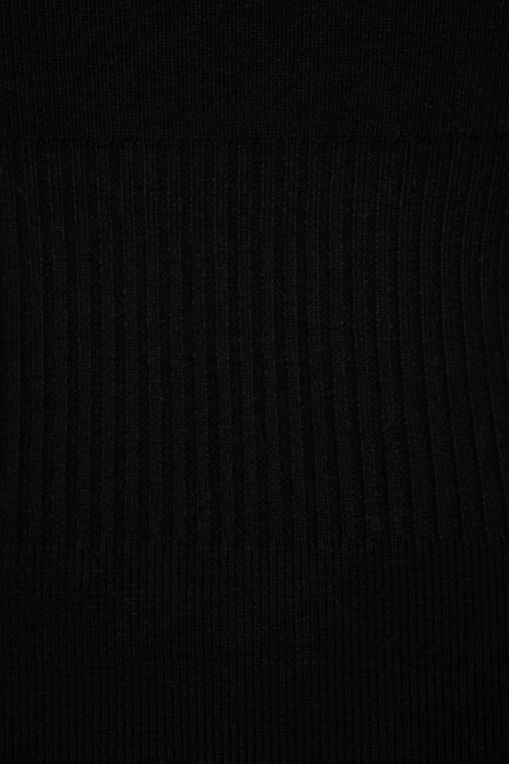 V-Neck Flare Sweater Dress Jet Black  large