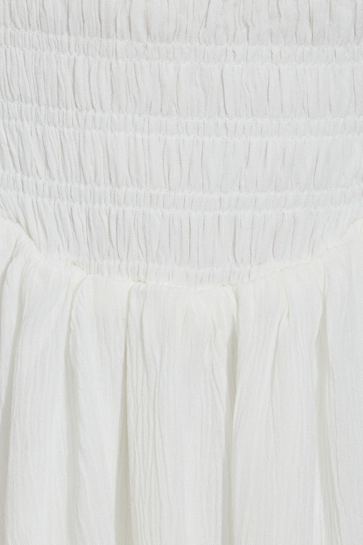 Kenzie Smocked Tiered Romper Dress, Snow White, large