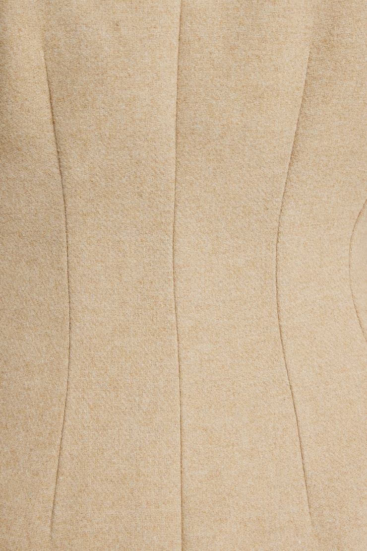 Manteau à boutonnage simple sans col Teinte beige large