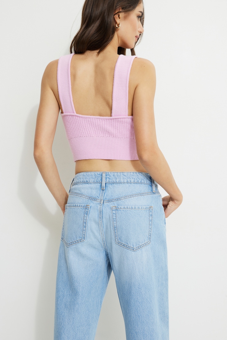 Low Back Rib Knit Tank Top