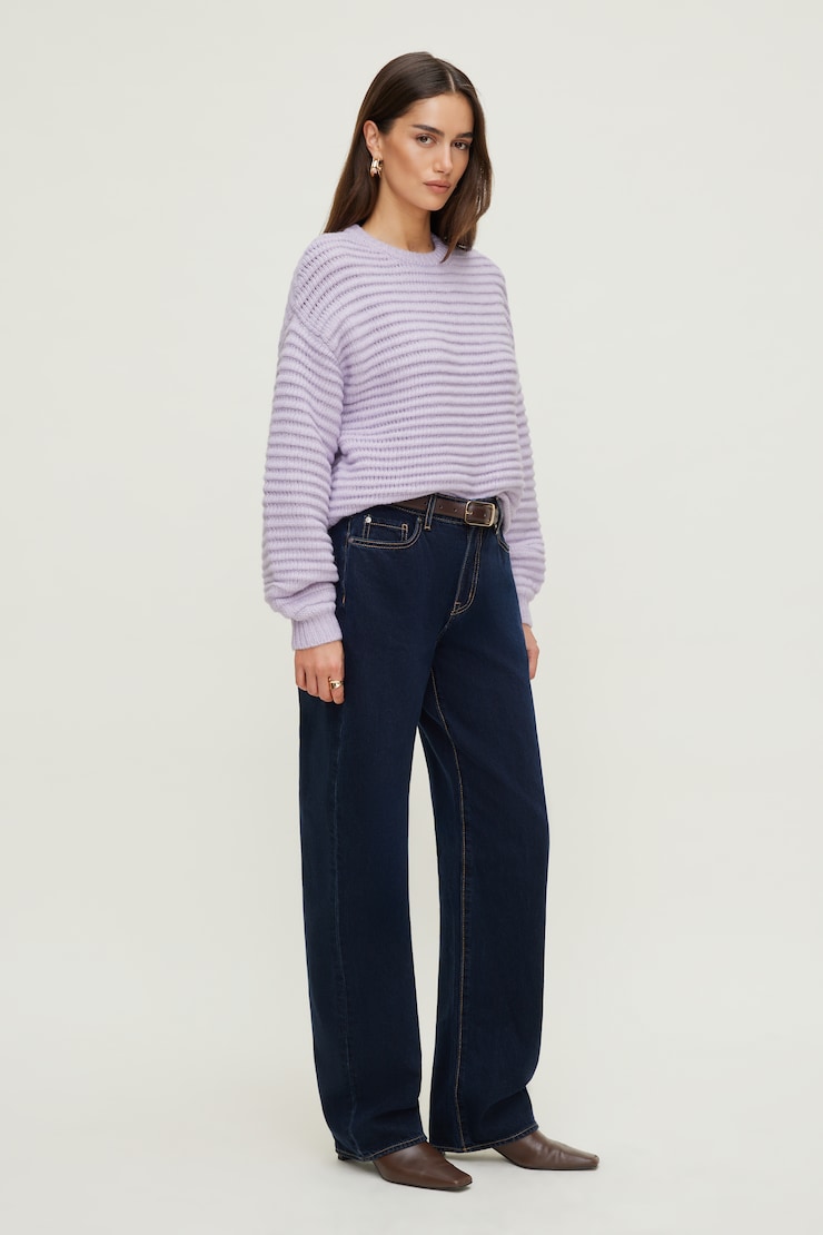 Lorelai Rib Knit Sweater Orchid Petal Purple large