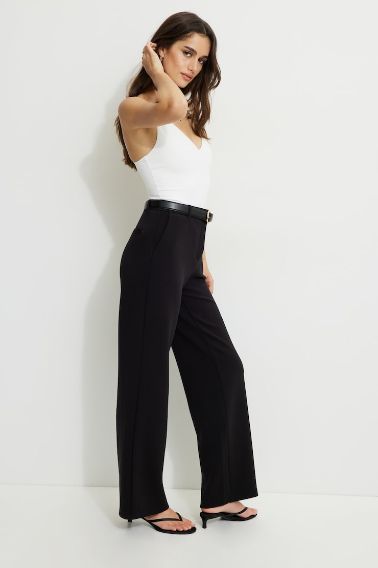 Pantalon Anywear à jambe droite Noir encre large