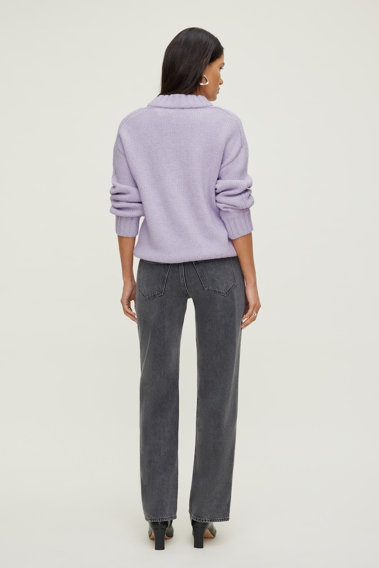 Mabel Chunky Crewneck Sweater Orchid Petal Purple large