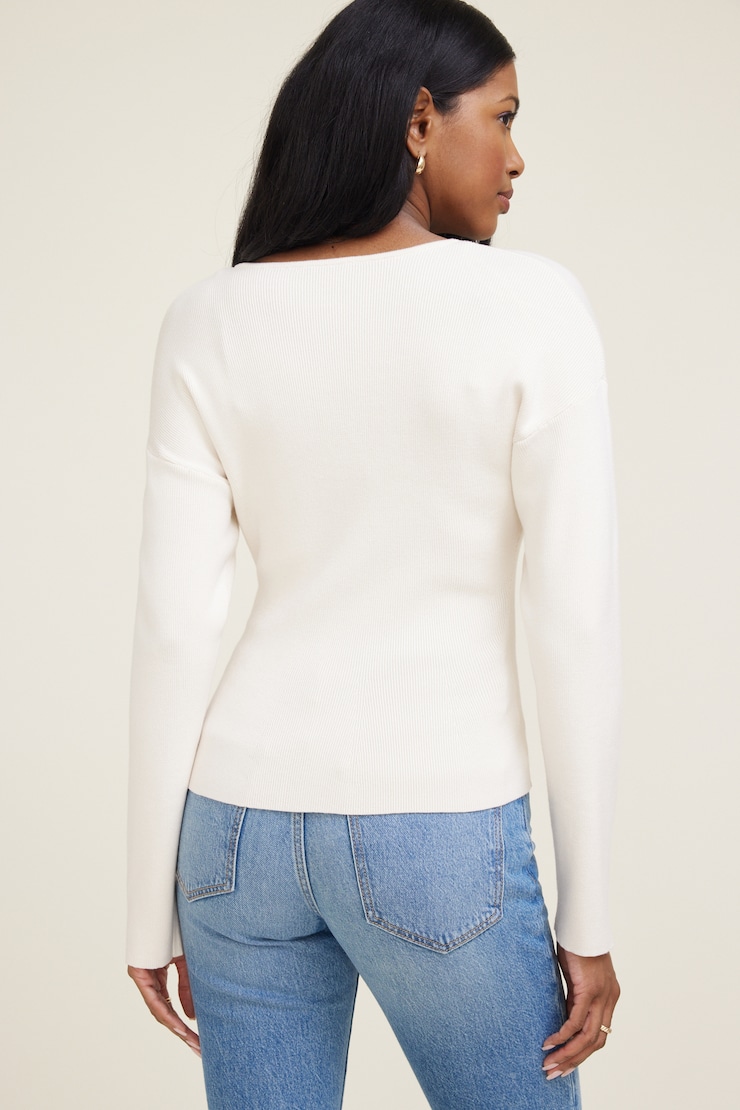 Fitted Drop Shoulder Cardigan Sea Salt Off White large