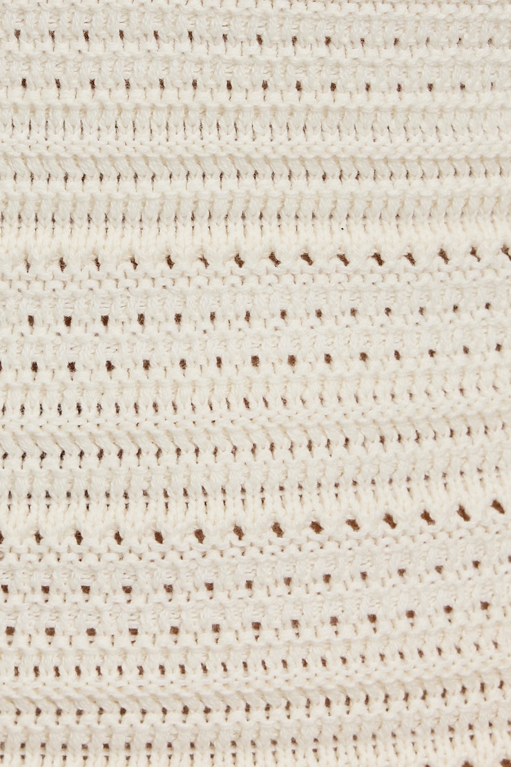 Crochet Halter Mini Dress, Sea Salt Off-White, large