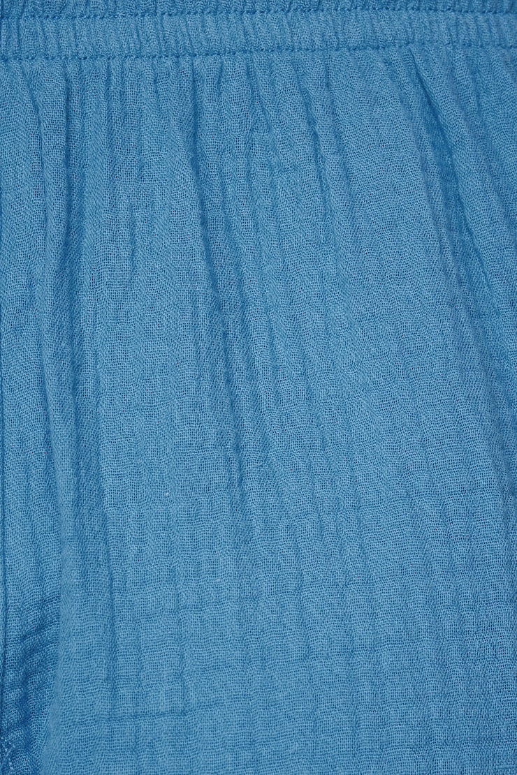 High Waisted Gauze Shorts Sea of Belize Blue large