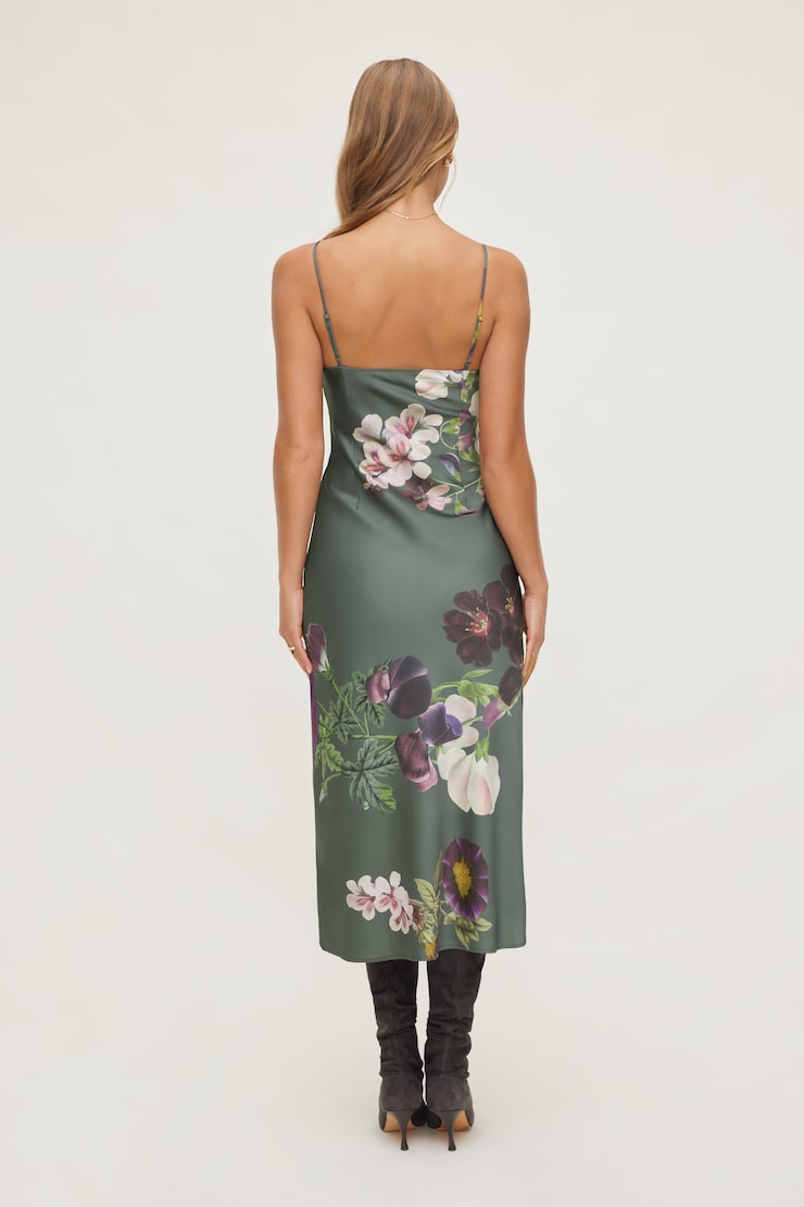 Aimee V Neck Maxi Dress Dark Flowers large