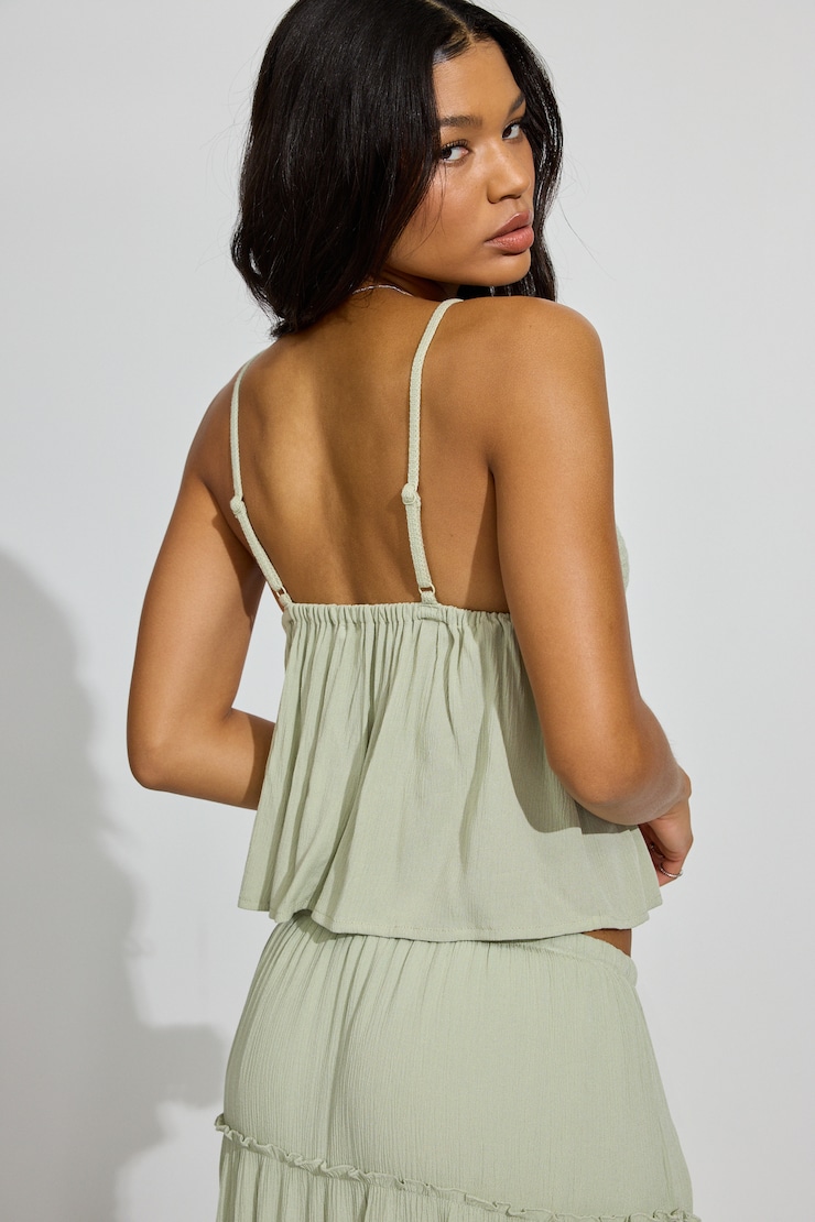 Mix Media Tank Top, Desert Sage Green, large