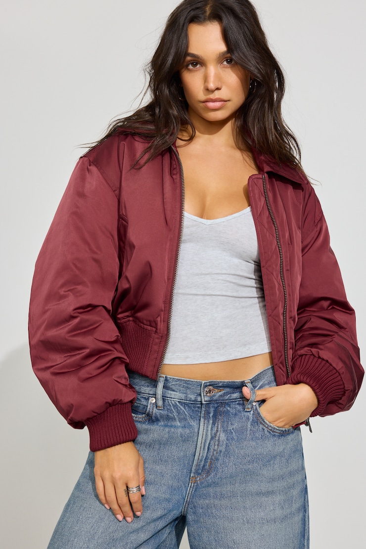 Bomber Jacket, Cabernet Red, large