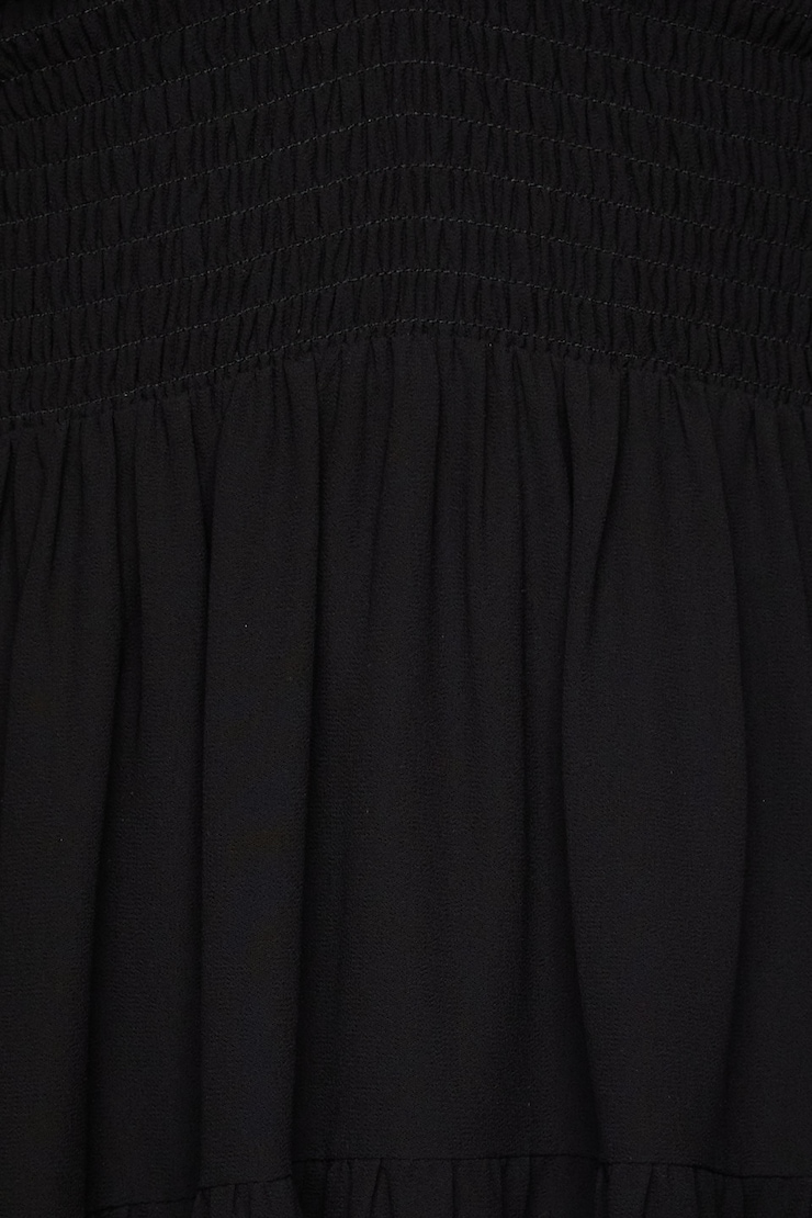 Delphine Smocked Mini Dress Jet Black large