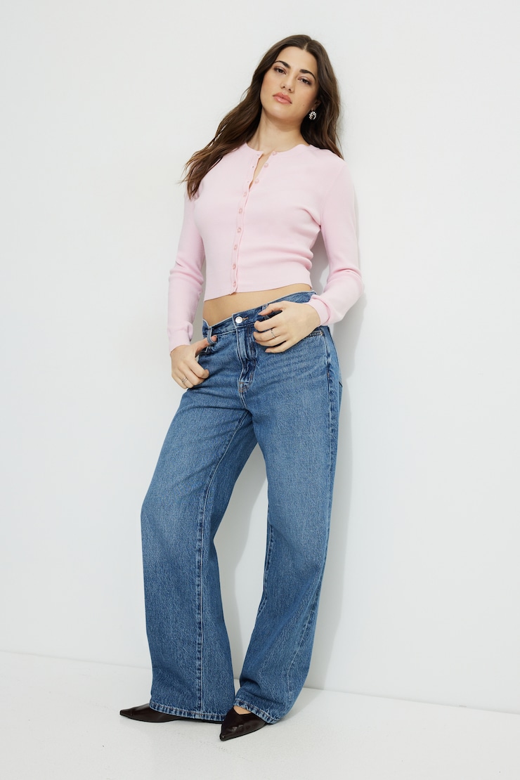 Rebecca Crewneck Cardigan Parfait Pink large