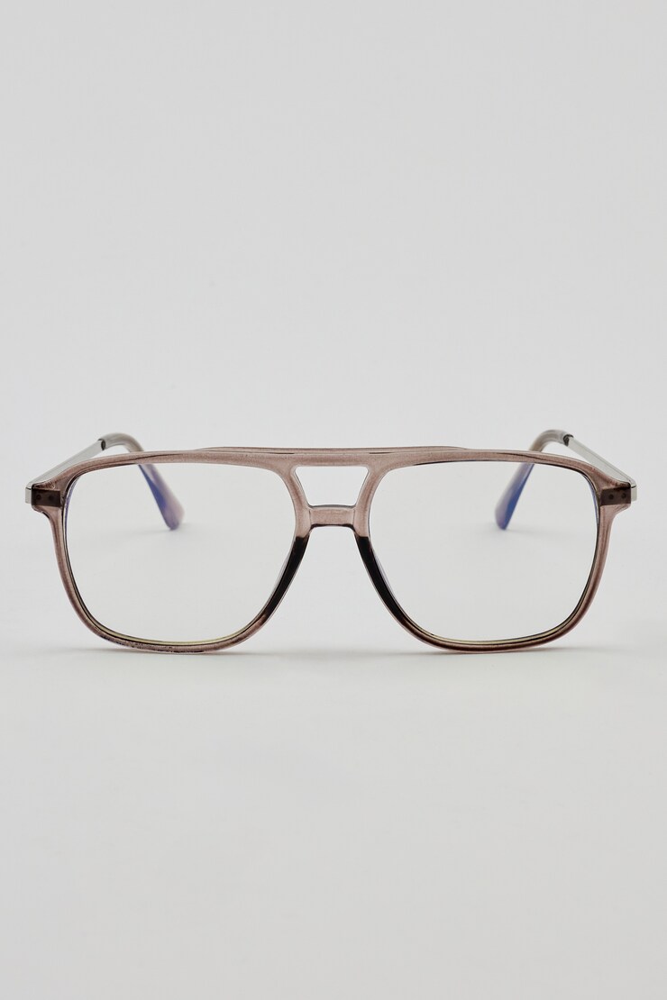 Retro Aviator Blue Light Readers, Translucent Grey, large