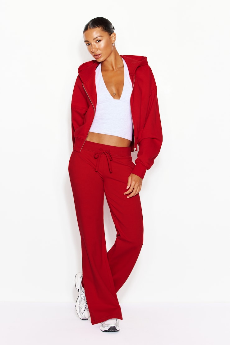 UltraFleece Cotton Zip Hoodie, Scarlet Flame Red, large