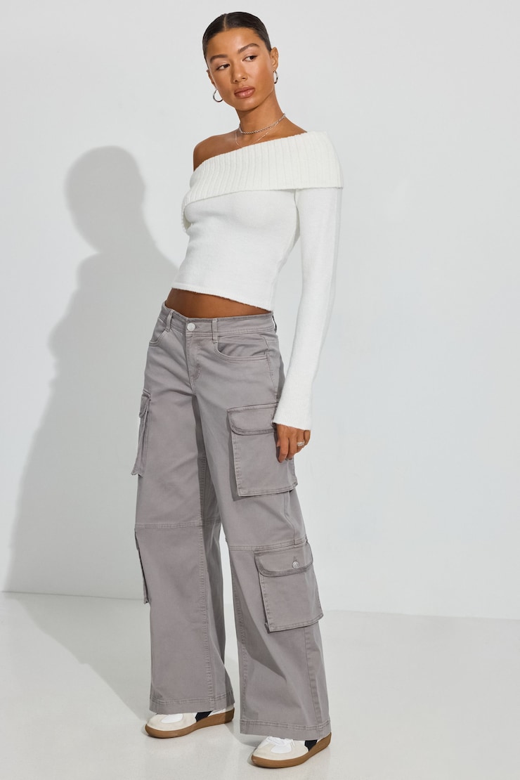 Cameron Low Rise Cargo Pants, Titanium Grey, large
