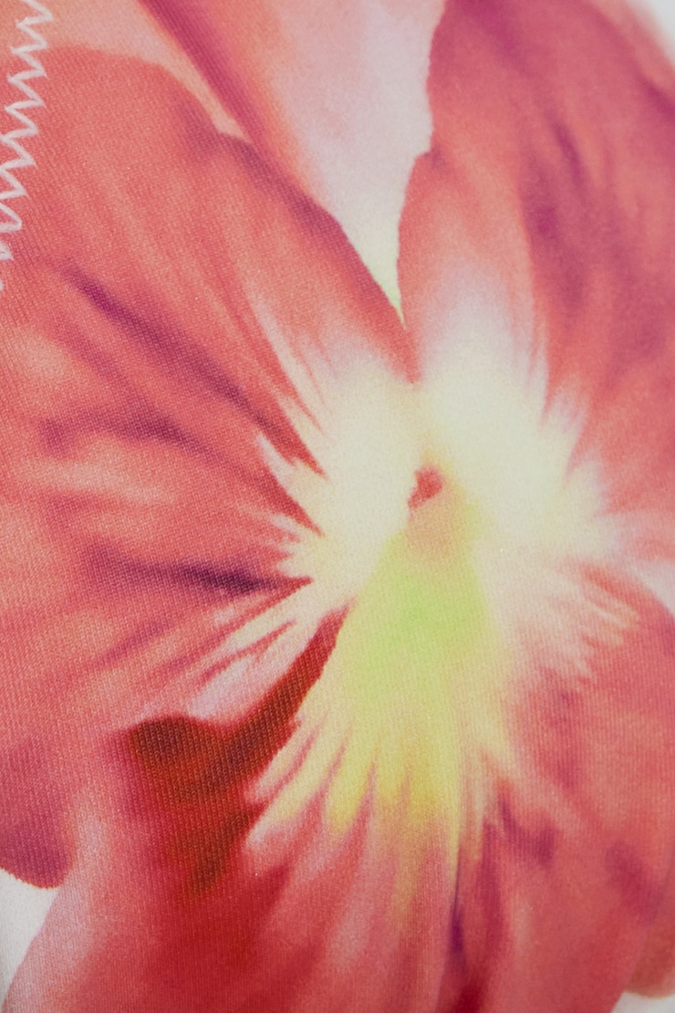 Cheeky Side Tie Bikini Bottom, Red Pansy/White, large