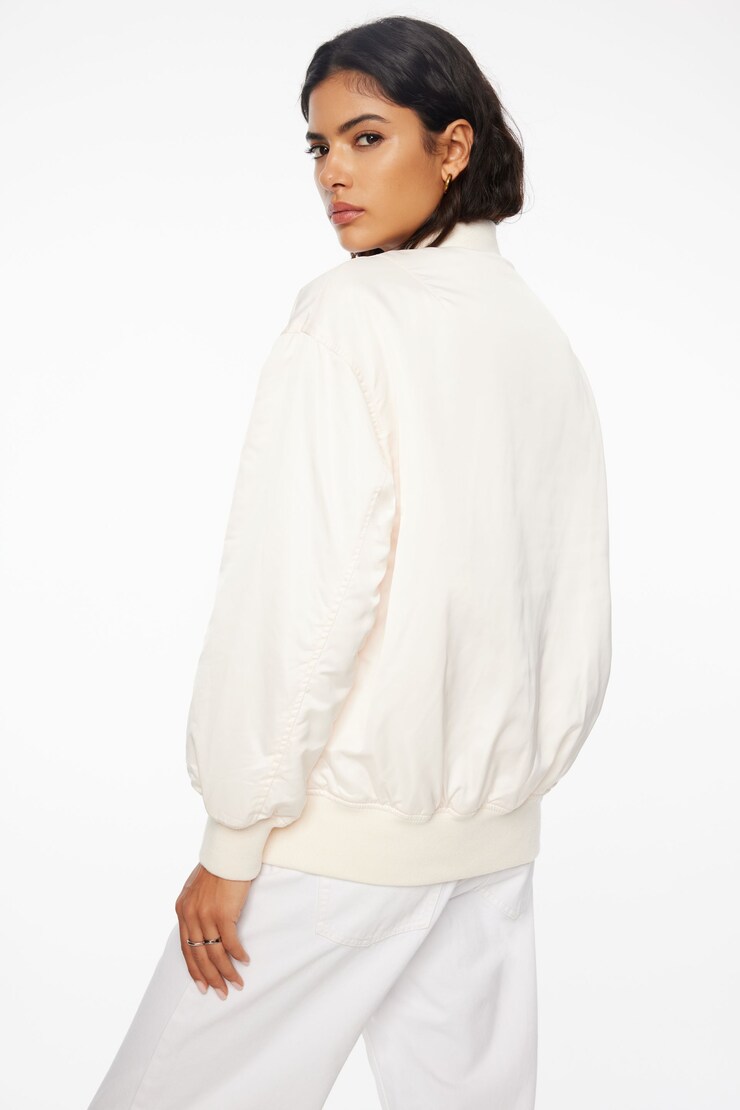 Satin Bomber Jacket Sea Salt Beige large