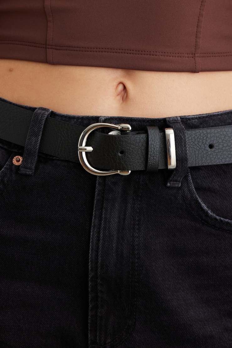 Classic Belt Black & Silver  large