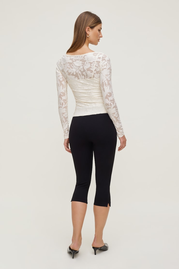 Nola Jacquard Long Sleeve Top Jacquard Sea Salt Off White large