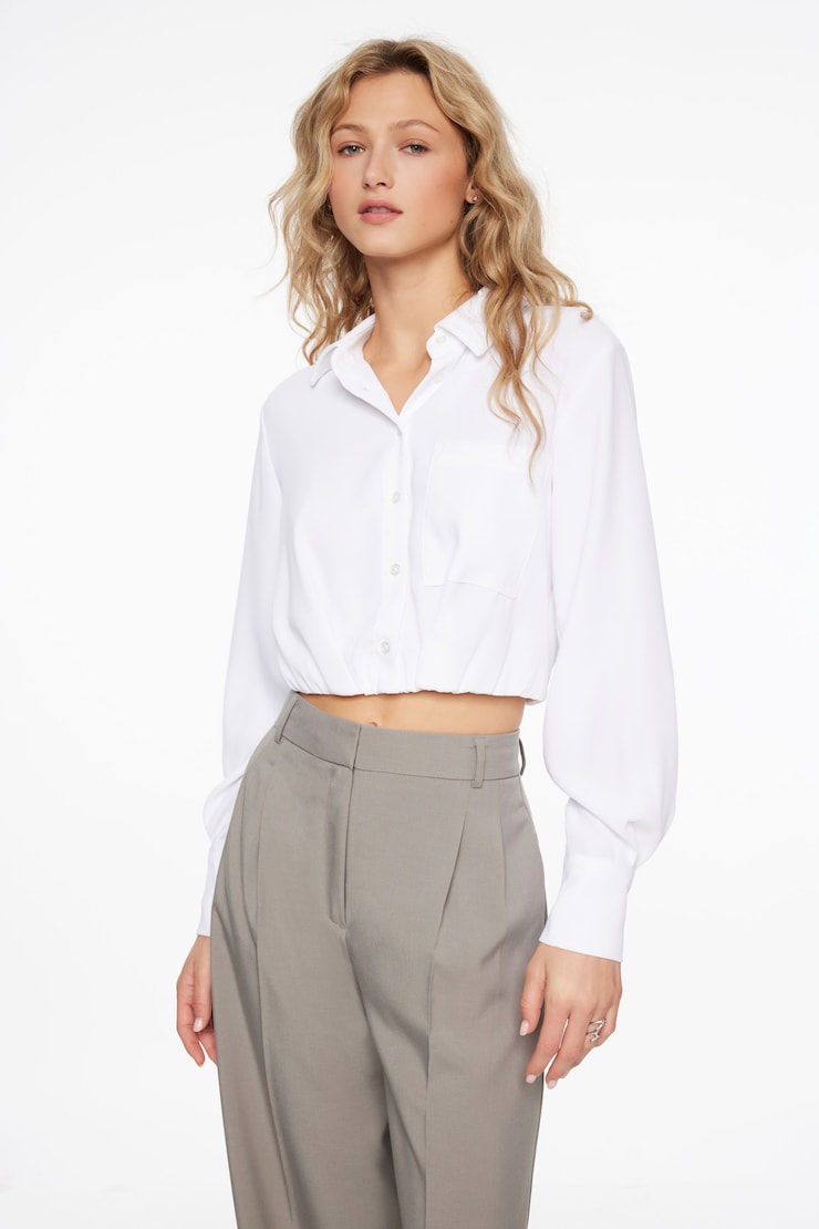 Bailey Cropped Button Up Shirt