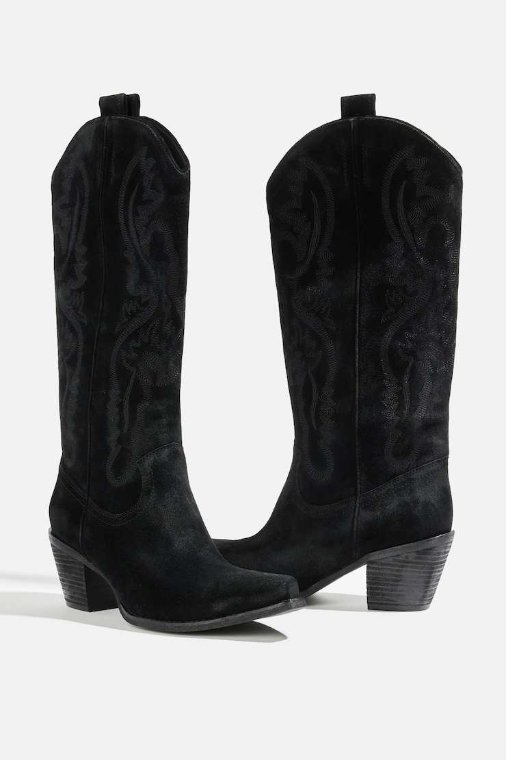 JEFFREY CAMPBELL | Rancher Cowboy Boots Black Suede large