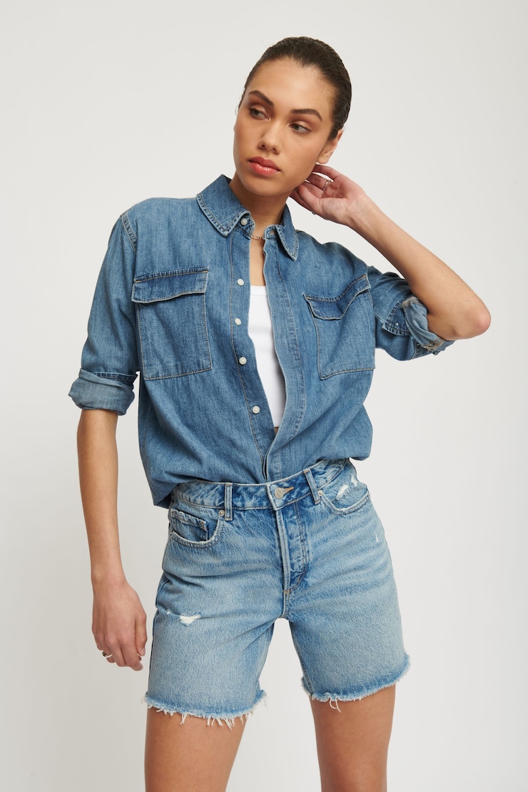 Elliott Denim Blouse Forget Me Not Blue large