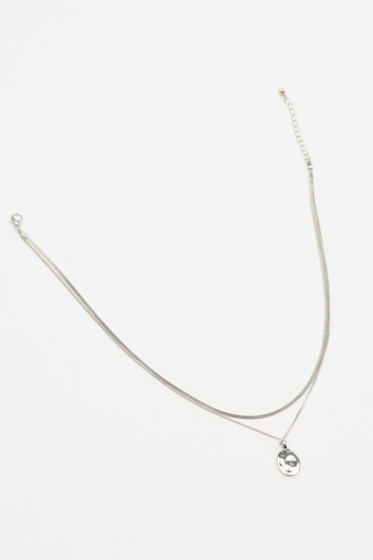 Classic Medallion Double Chain, Silver, large