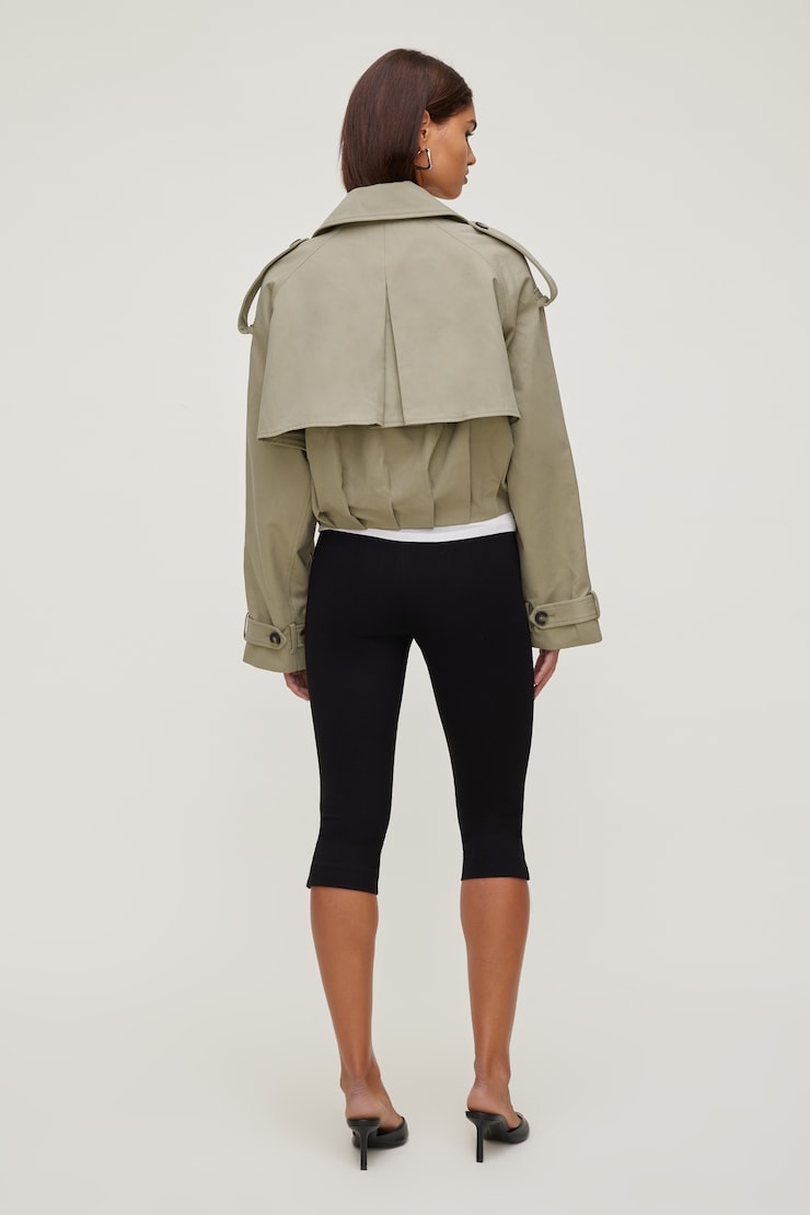 Short Balloon Trench Jacket