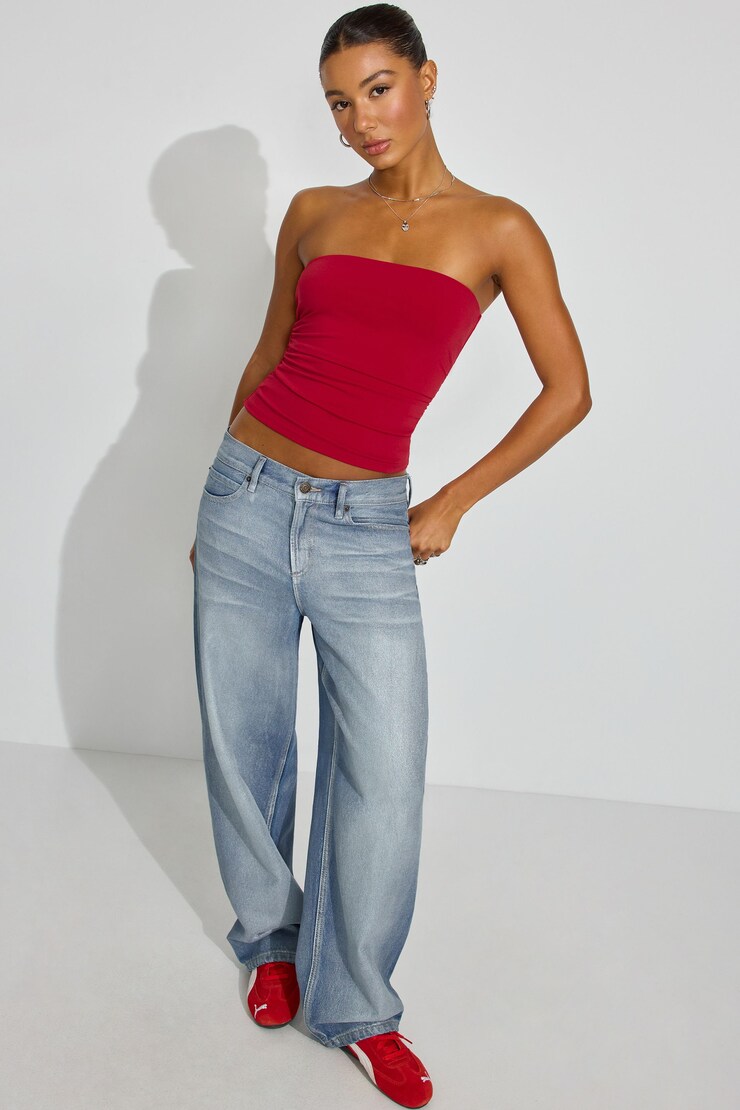 Sculpt Longline Tube Top, Chili Pepper Red, large