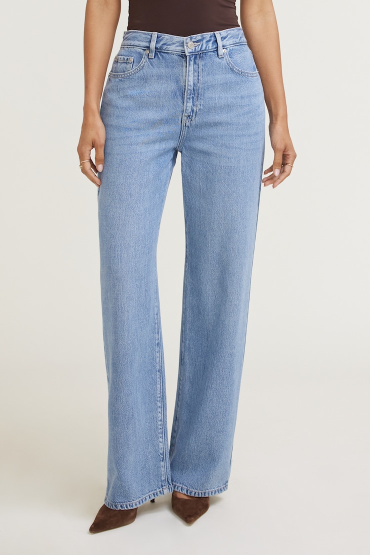 Jean Sydney ample à taille mi-haute en TENCELᵐᶜ Indigo moyen / Bleu oxford large