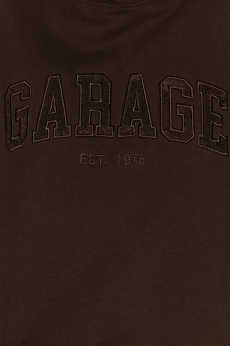 UltraFleece Hoodie, Armadillo Brown with Chenille Garage Logo, large