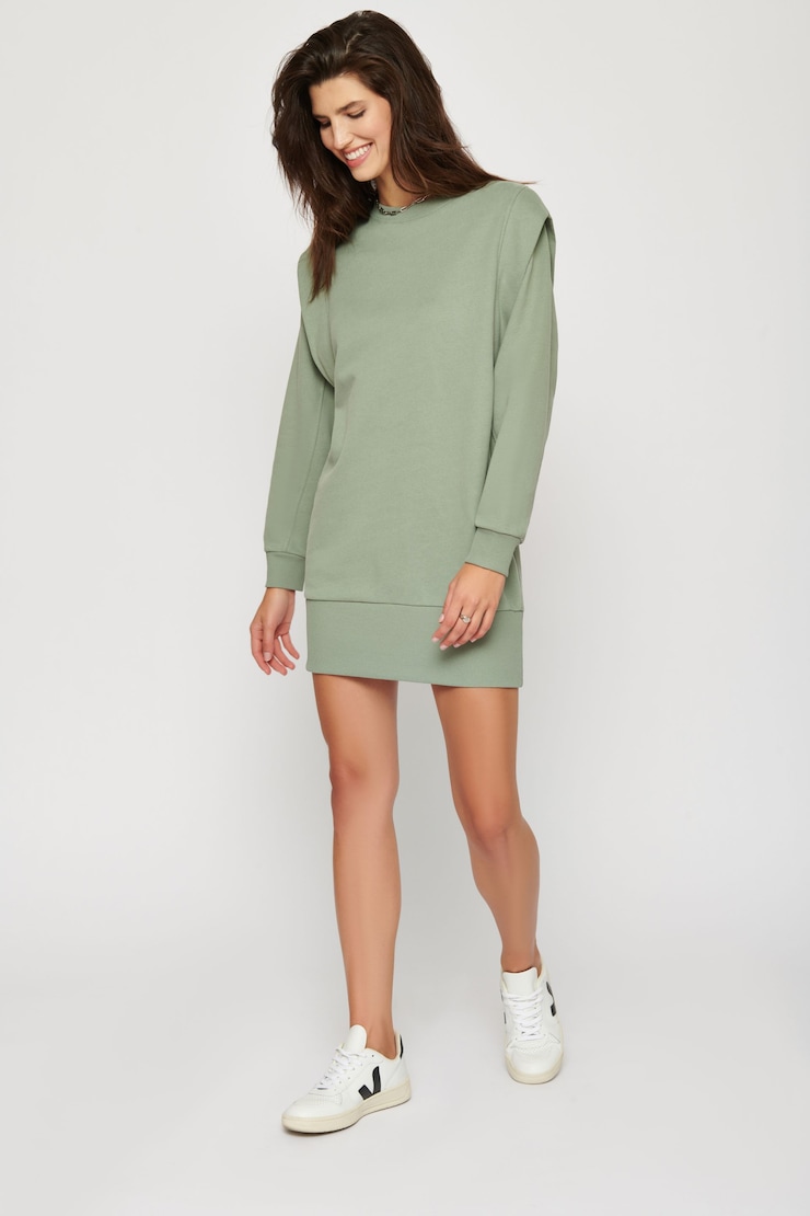 Boyer Shark Fin Sweatshirt Dress Dusty Green large
