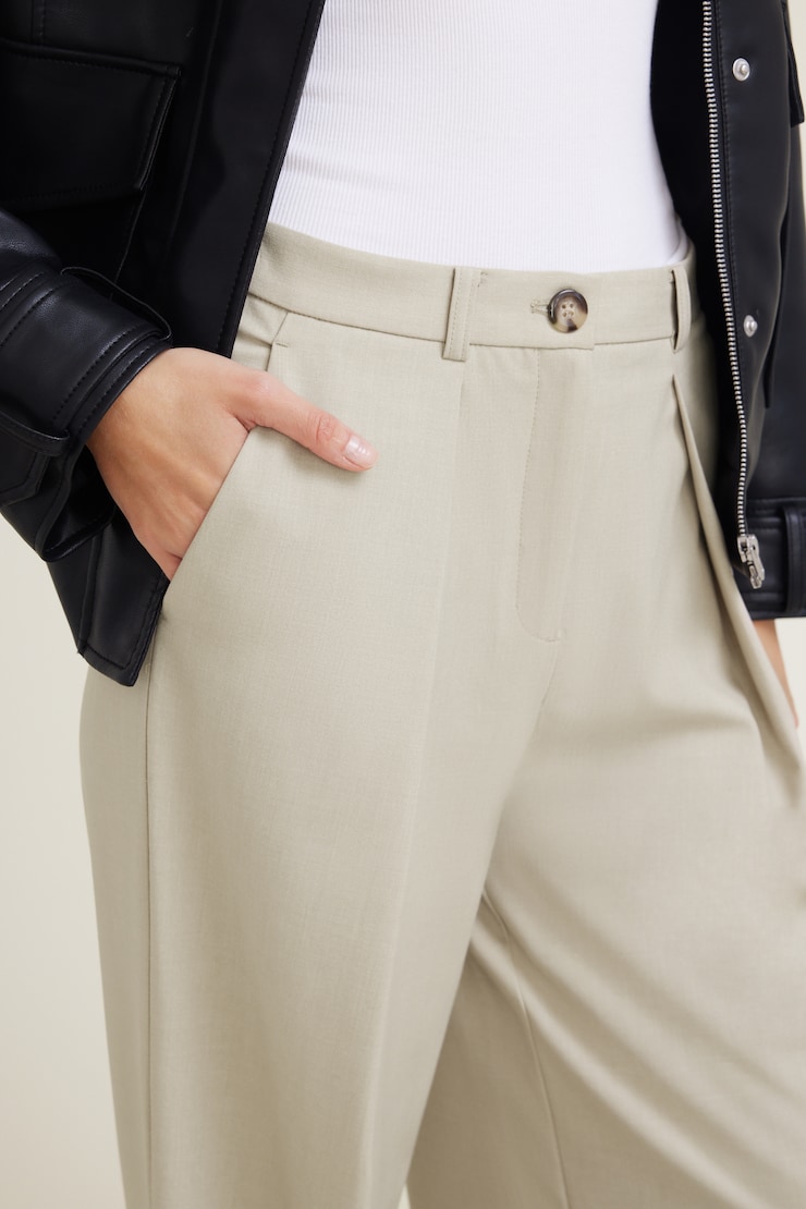 Pleated Wide Leg Pants Simply Taupe large