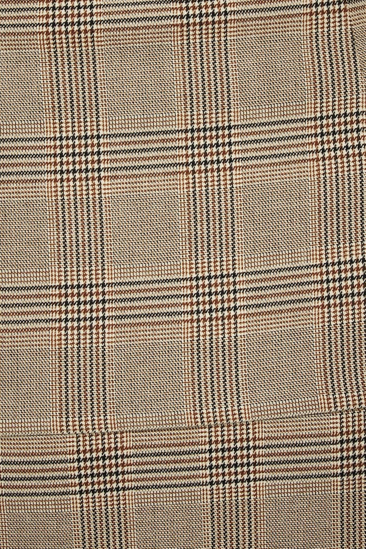 Buttoned Corset Tube Top Brown & Beige Plaid large