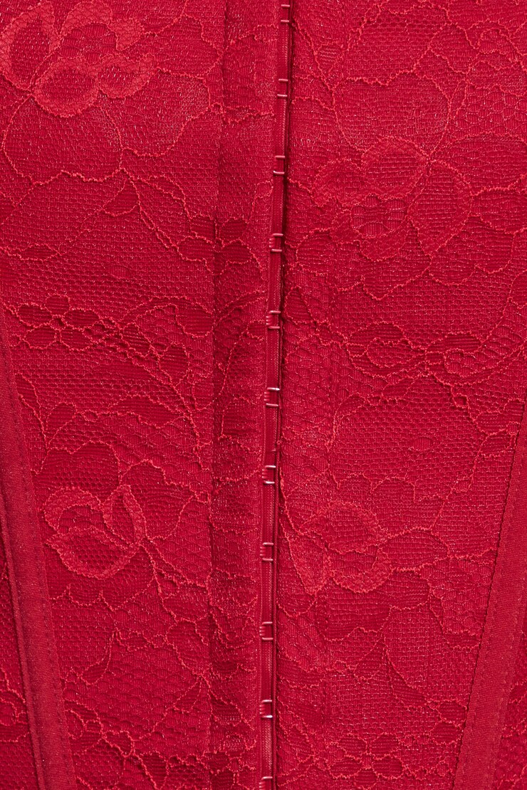 Giselle Strapless Lace Corset, Chili Pepper Red, large