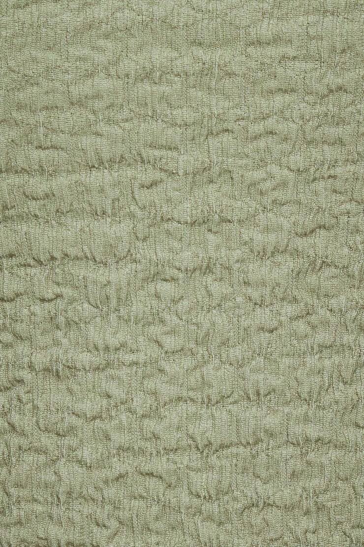 Off Shoulder Popcorn Textured Top Soft Moss Green large