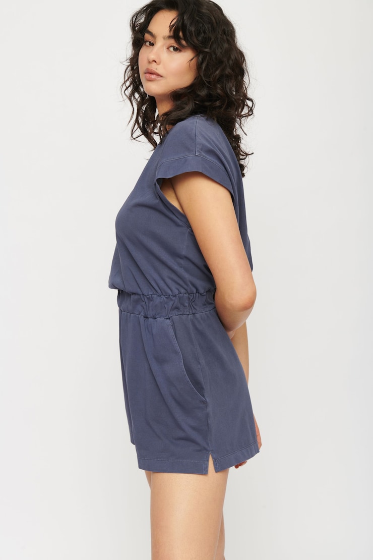Wilshire Elastic Waist Romper Nightshadow Blue large