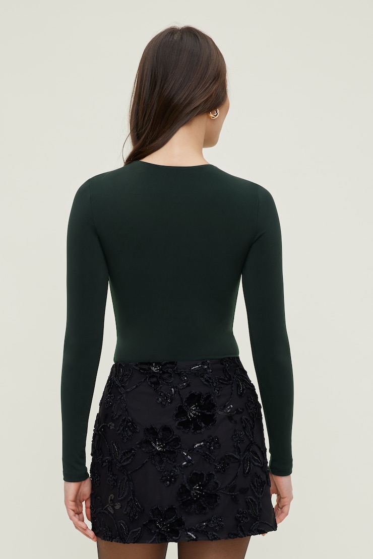 Sculpt Crewneck Bodysuit Scarab Green large