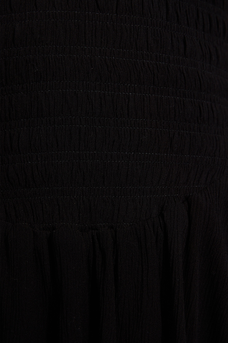Ayla Halter Smocked Romper Dress, Jet Black, large