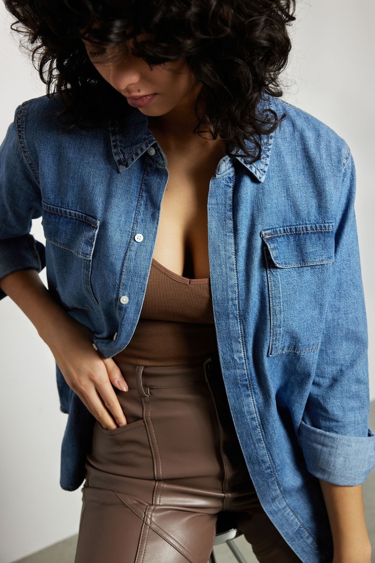 Elliott Denim Blouse Forget Me Not Blue large