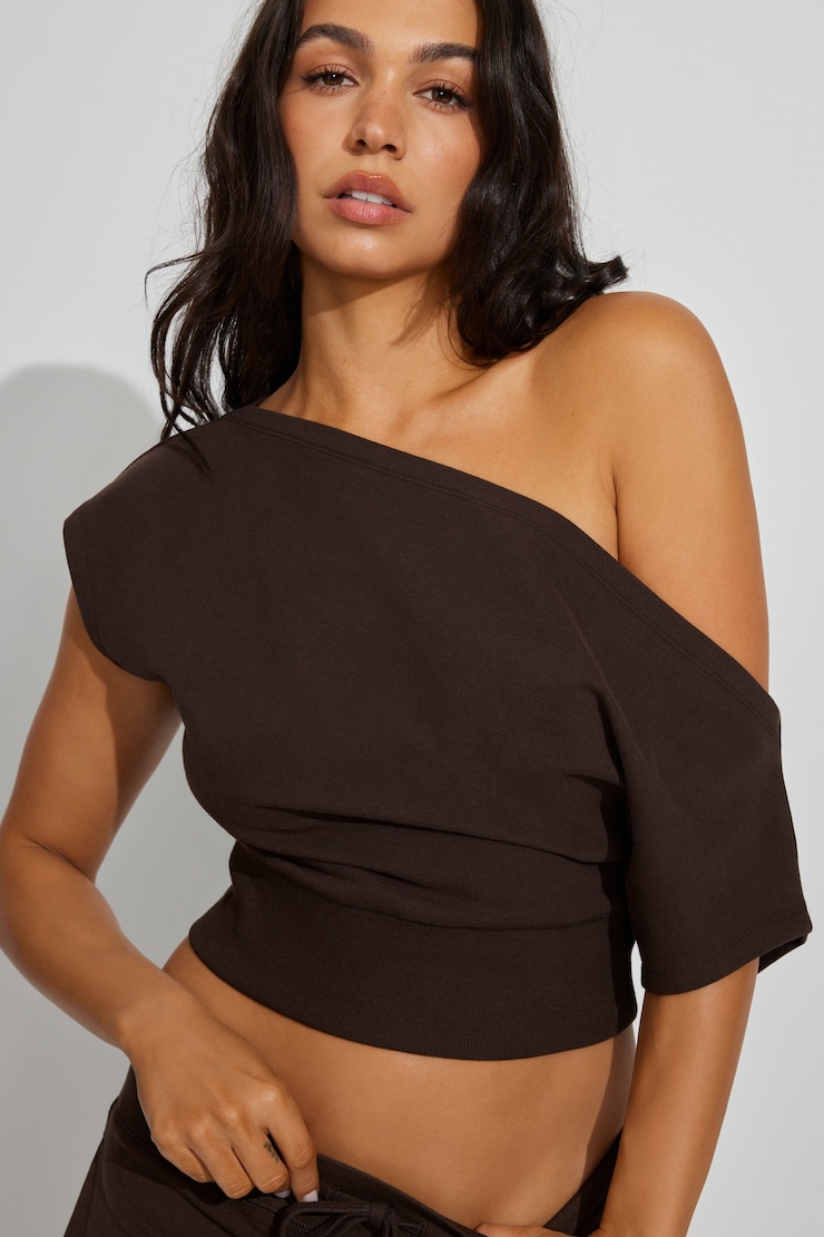 StretchTerry Off Shoulder Top